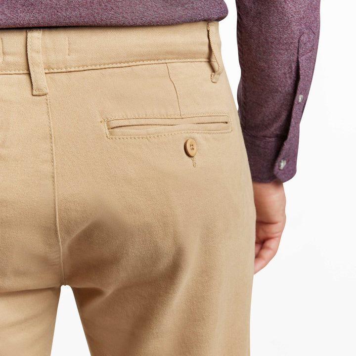 Ash & Erie Khaki Washed Stretch Chinos for Short Men   Chino Pants