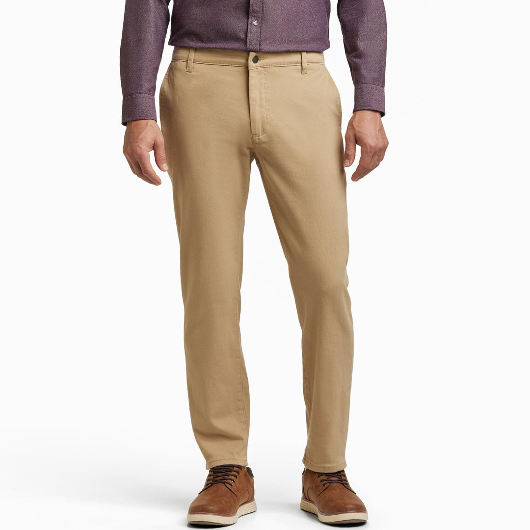 Ash & Erie Khaki Washed Stretch Chinos for Short Men   Chino Pants