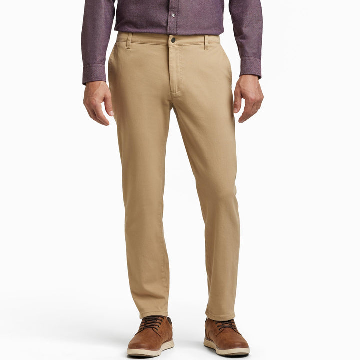 Ash & Erie Khaki Washed Stretch Chinos for Short Men   Chino Pants