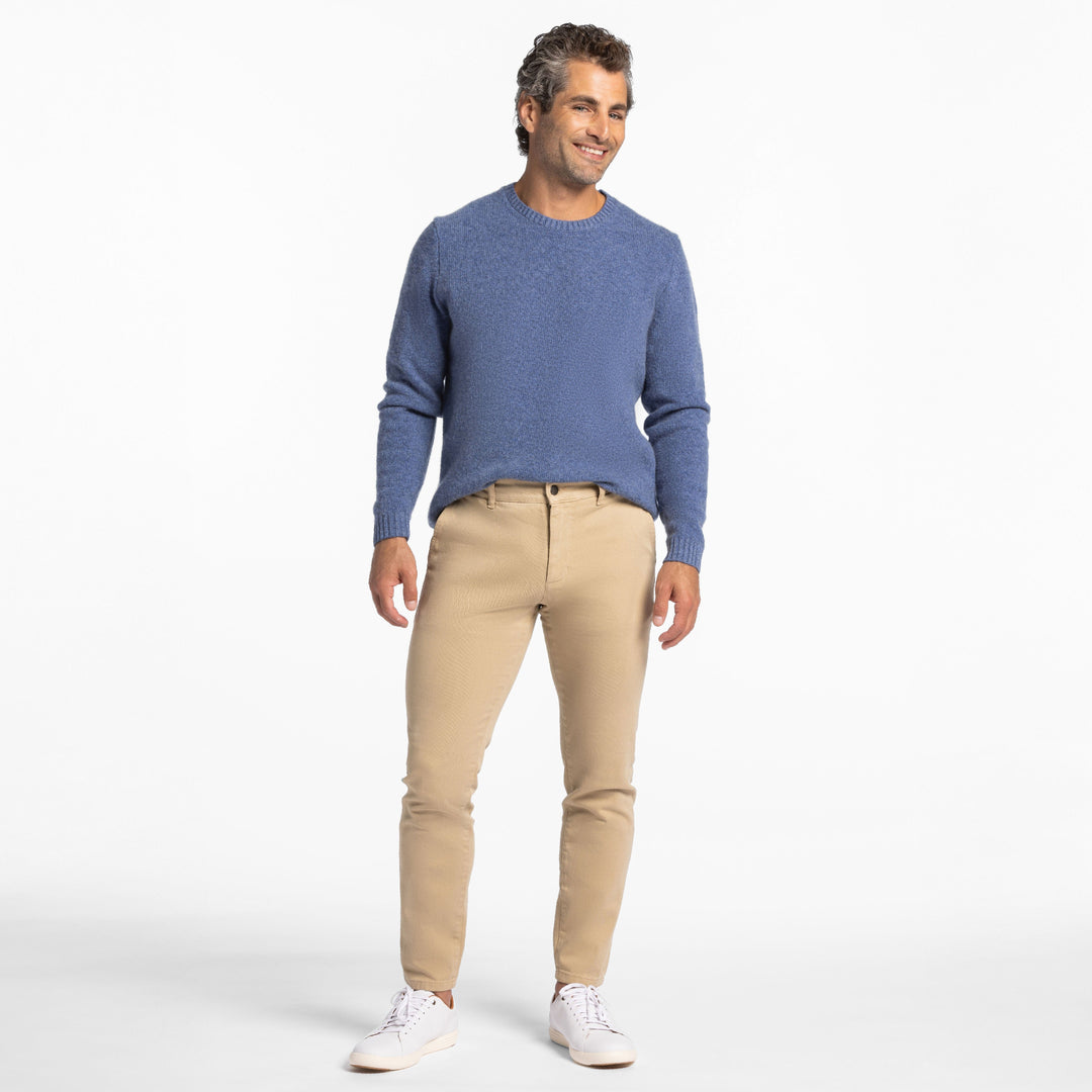 Ash & Erie Khaki Washed Stretch Chinos for Short Men   Chino Pants