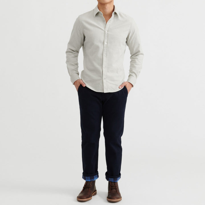 Ash & Erie Navy Flannel Lined Chinos for Short Men   Chino Pants