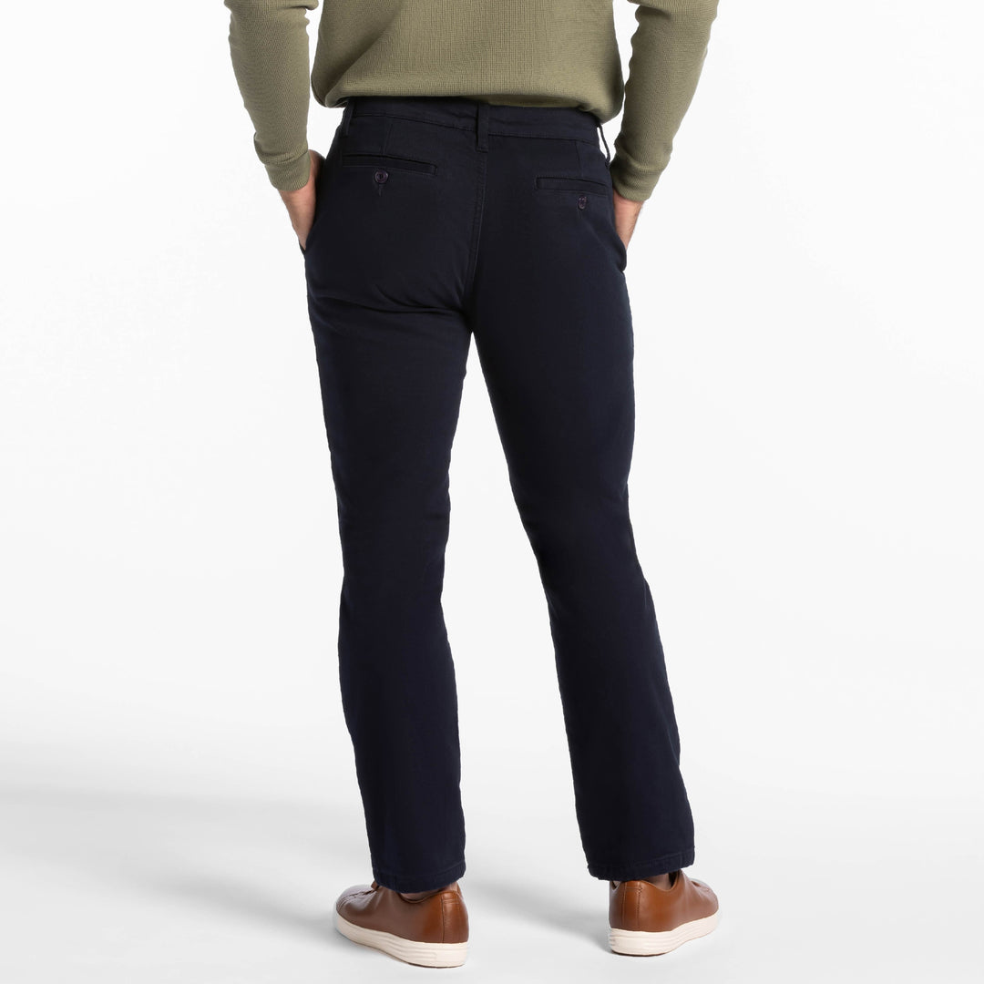 Ash & Erie Navy Flannel Lined Chinos for Short Men   Chino Pants