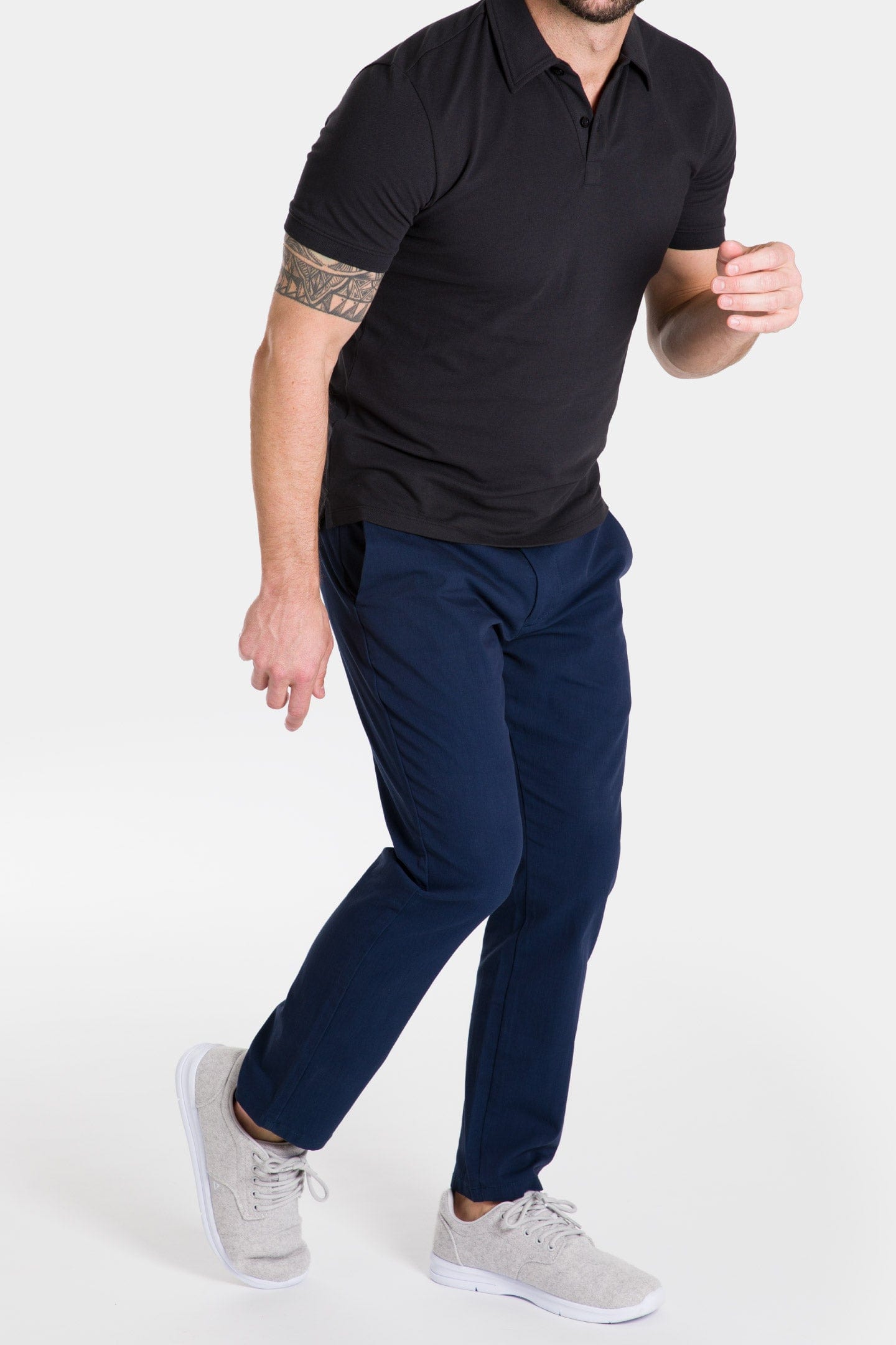 Ash & Erie Navy Transit Tech Chinos for Short Men   Chino Pants