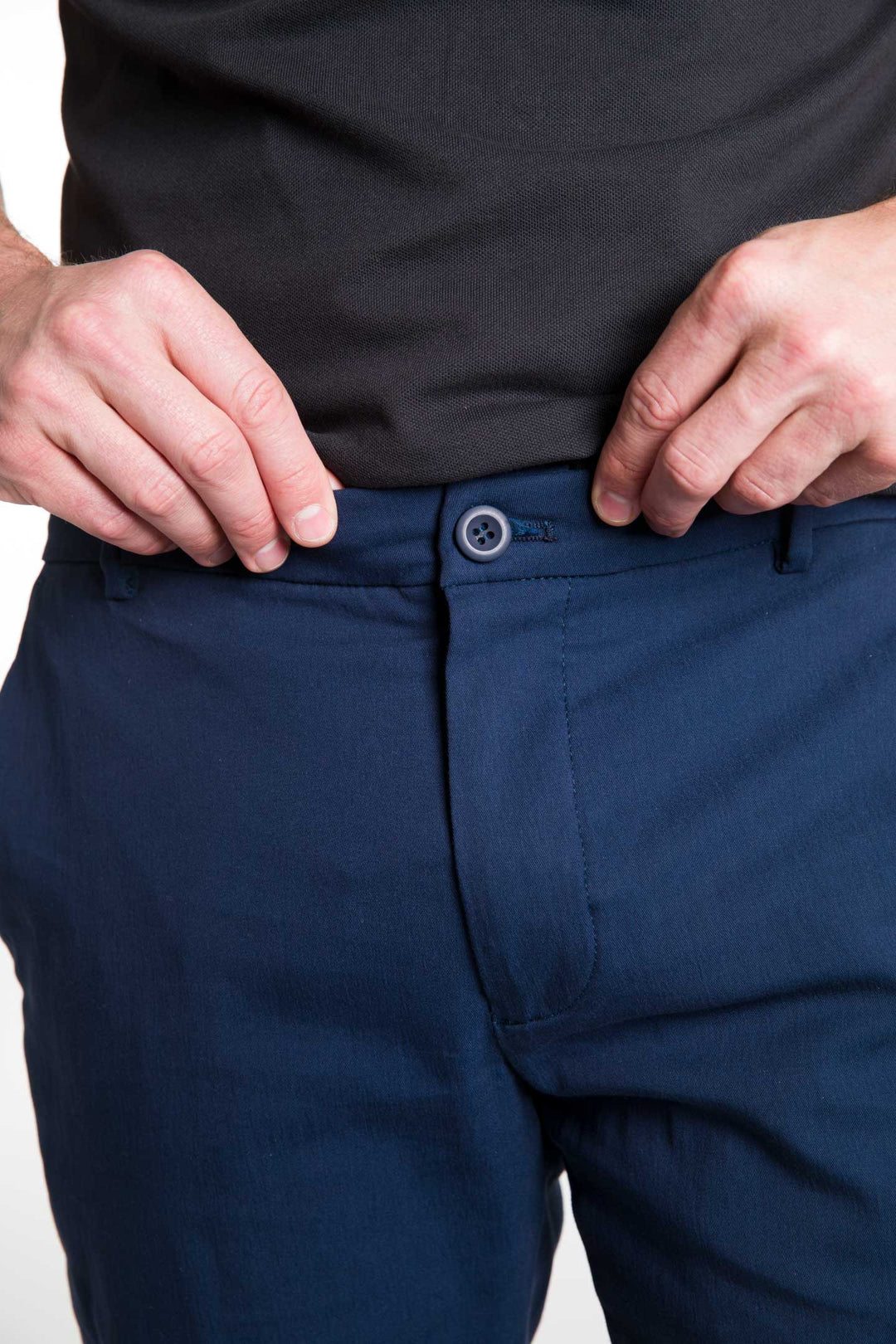 Ash & Erie Navy Transit Tech Chinos for Short Men   Chino Pants