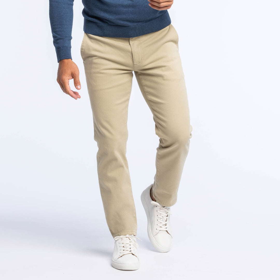 Ash & Erie Oat Washed Stretch Chinos for Short Men   Chino Pants