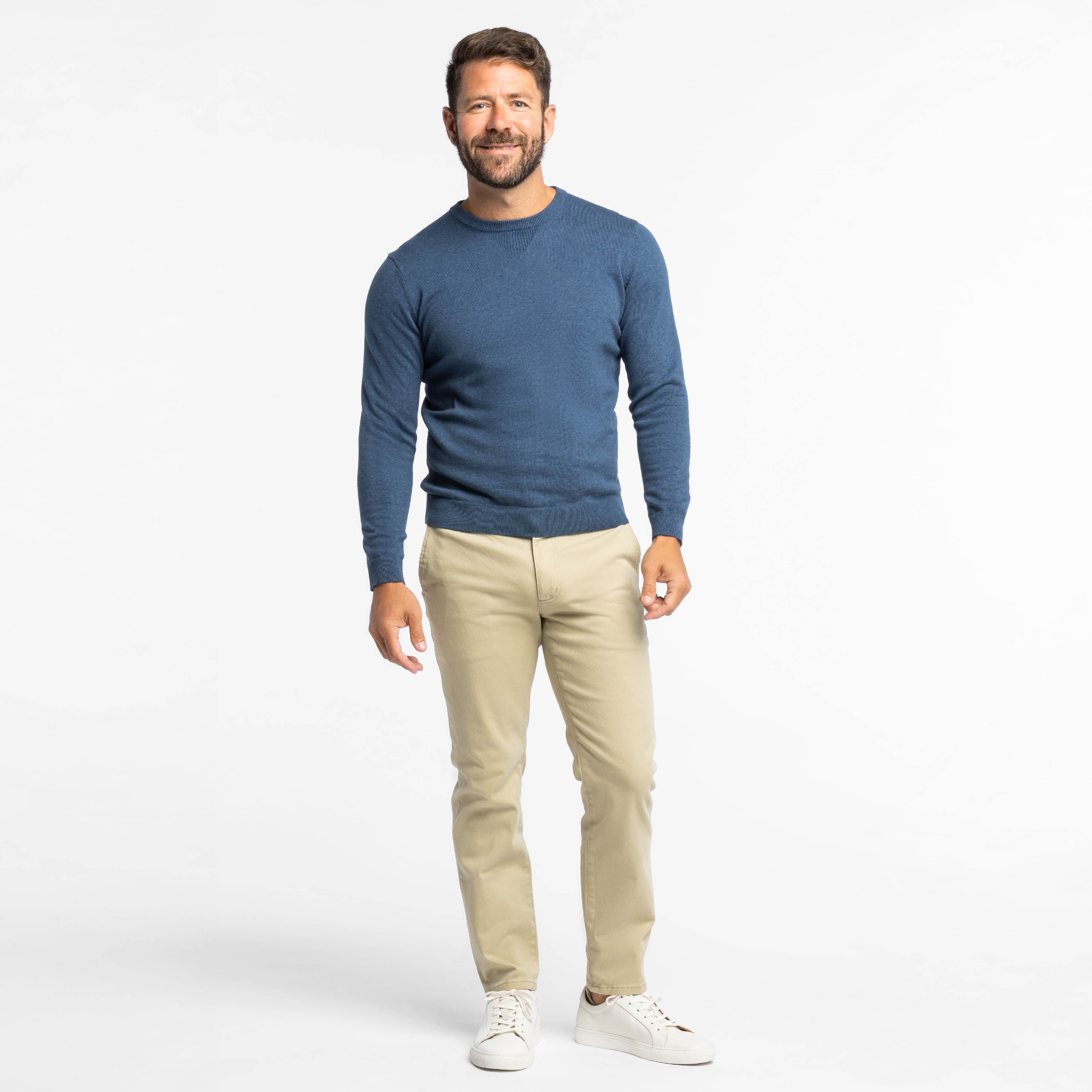 Ash & Erie Oat Washed Stretch Chinos for Short Men