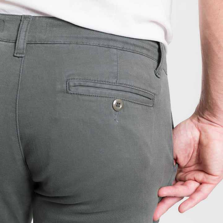 Ash & Erie Smoke Grey Lightweight Stretch Chinos for Short Men   Chino Pants