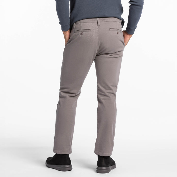 Ash & Erie Steel Grey Flannel Lined Chinos for Short Men   Chino Pants