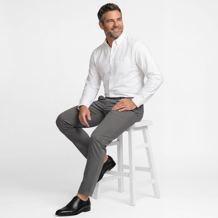 Ash & Erie Steel Grey Signature Chinos for Short Men   Chino Pants