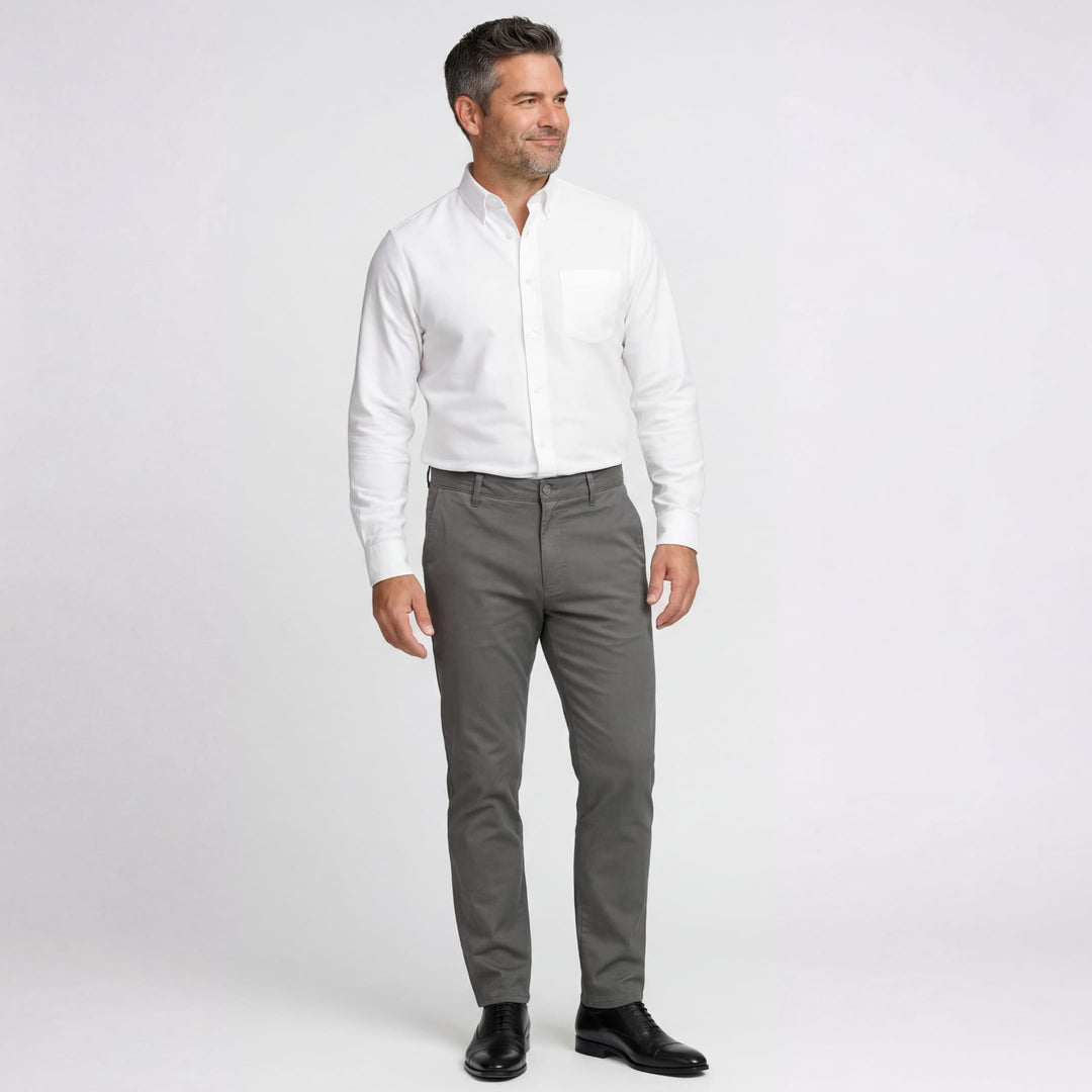 Ash & Erie Steel Grey Signature Chinos for Short Men   Chino Pants