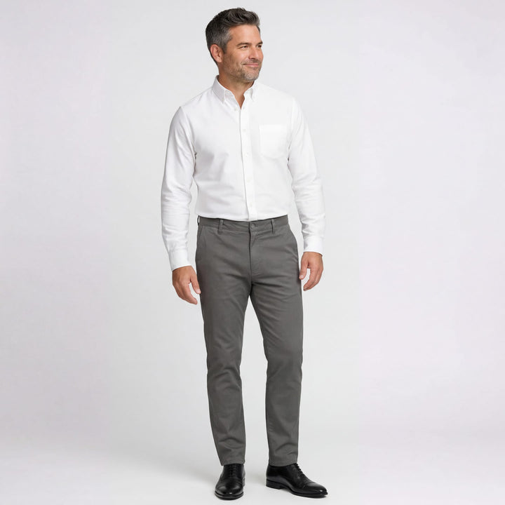 Ash & Erie Steel Grey Signature Chinos for Short Men   Chino Pants