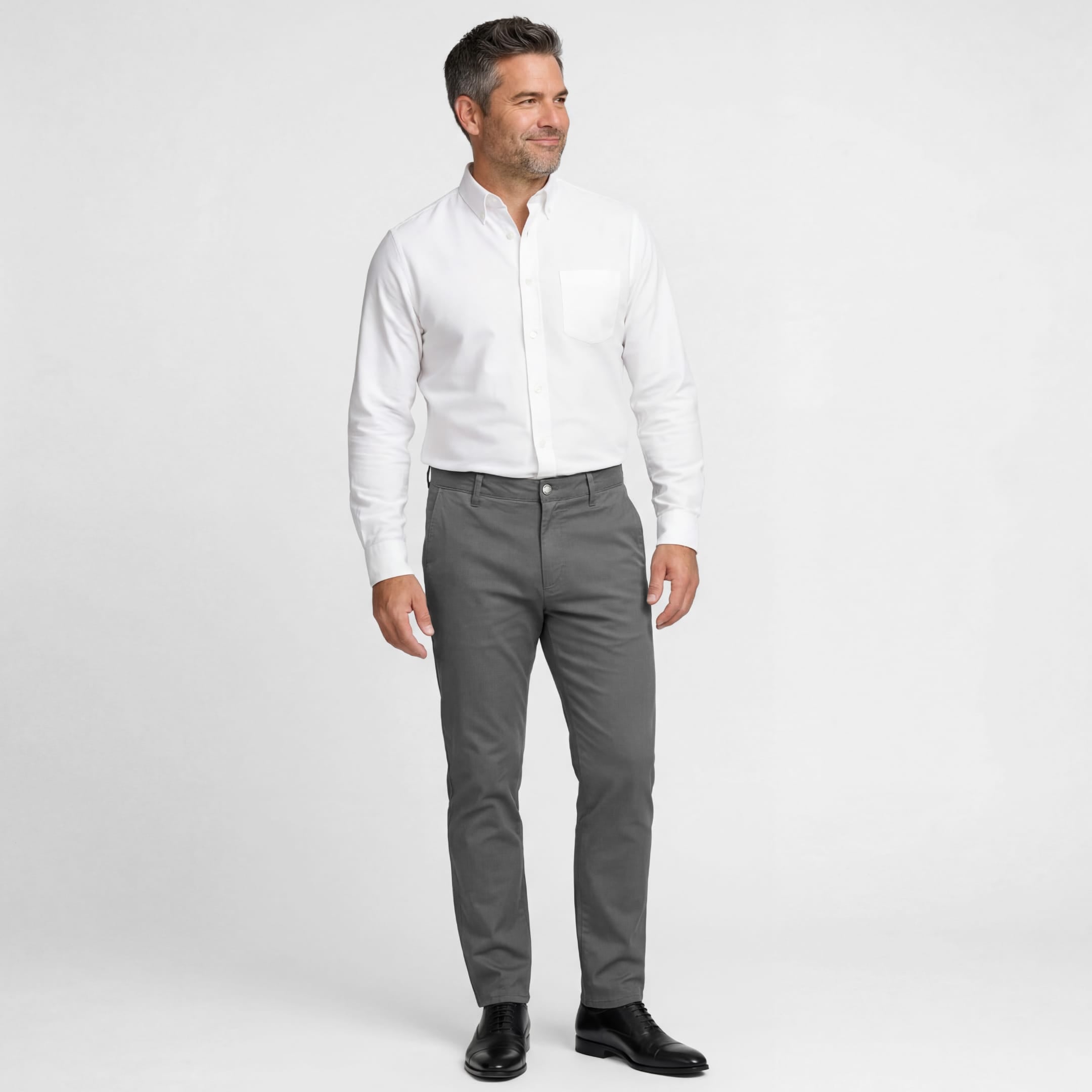 Ash & Erie Steel Grey Signature Chinos for Short Men   Chino Pants