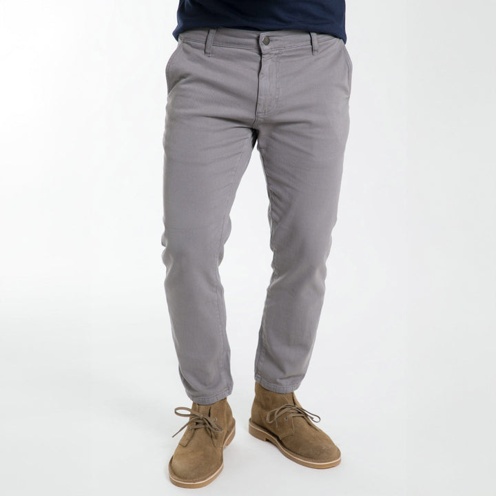 Ash & Erie Steel Grey Washed Stretch Chinos for Short Men   Chino Pants