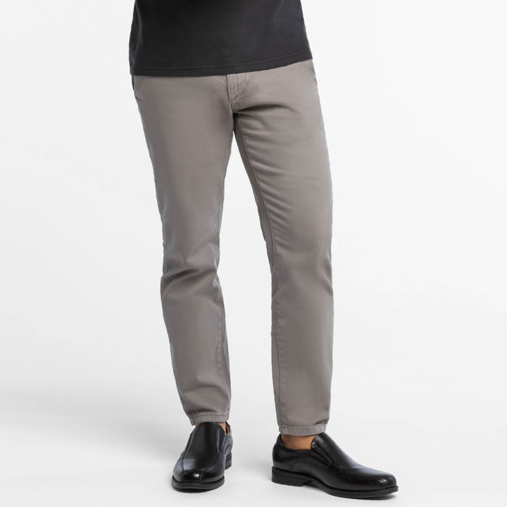 Ash & Erie Steel Grey Washed Stretch Chinos for Short Men   Chino Pants