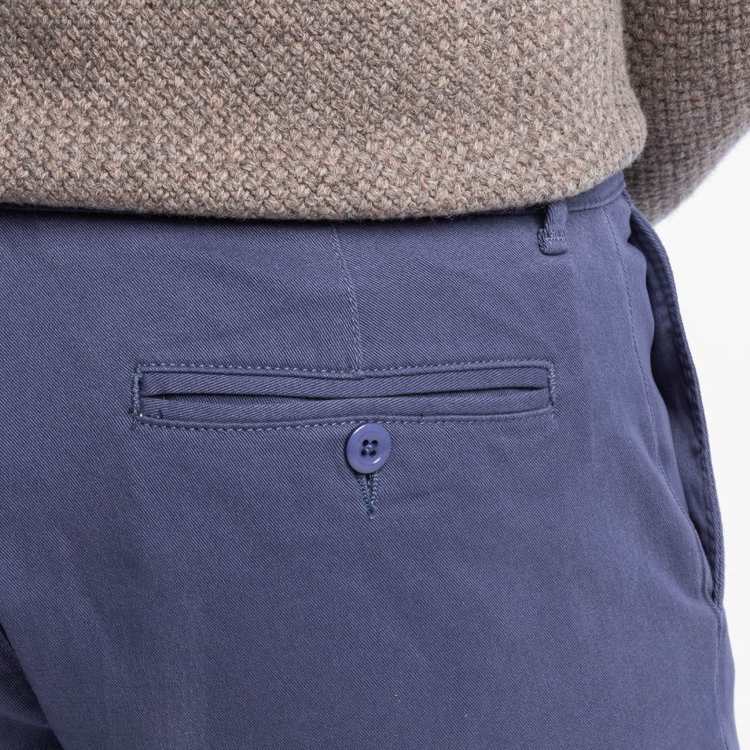 Ash & Erie Vintage Blue Washed Stretch Chinos for Short Men   Chino Pants