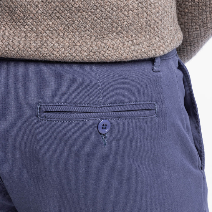 Ash & Erie Vintage Blue Washed Stretch Chinos for Short Men   Chino Pants