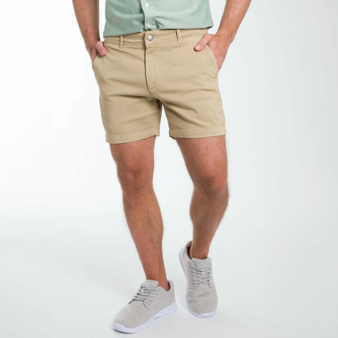 men's dress shorts 5 inch inseam Mens 5 inch Stretch Slim Fit Brown Chino Shorts