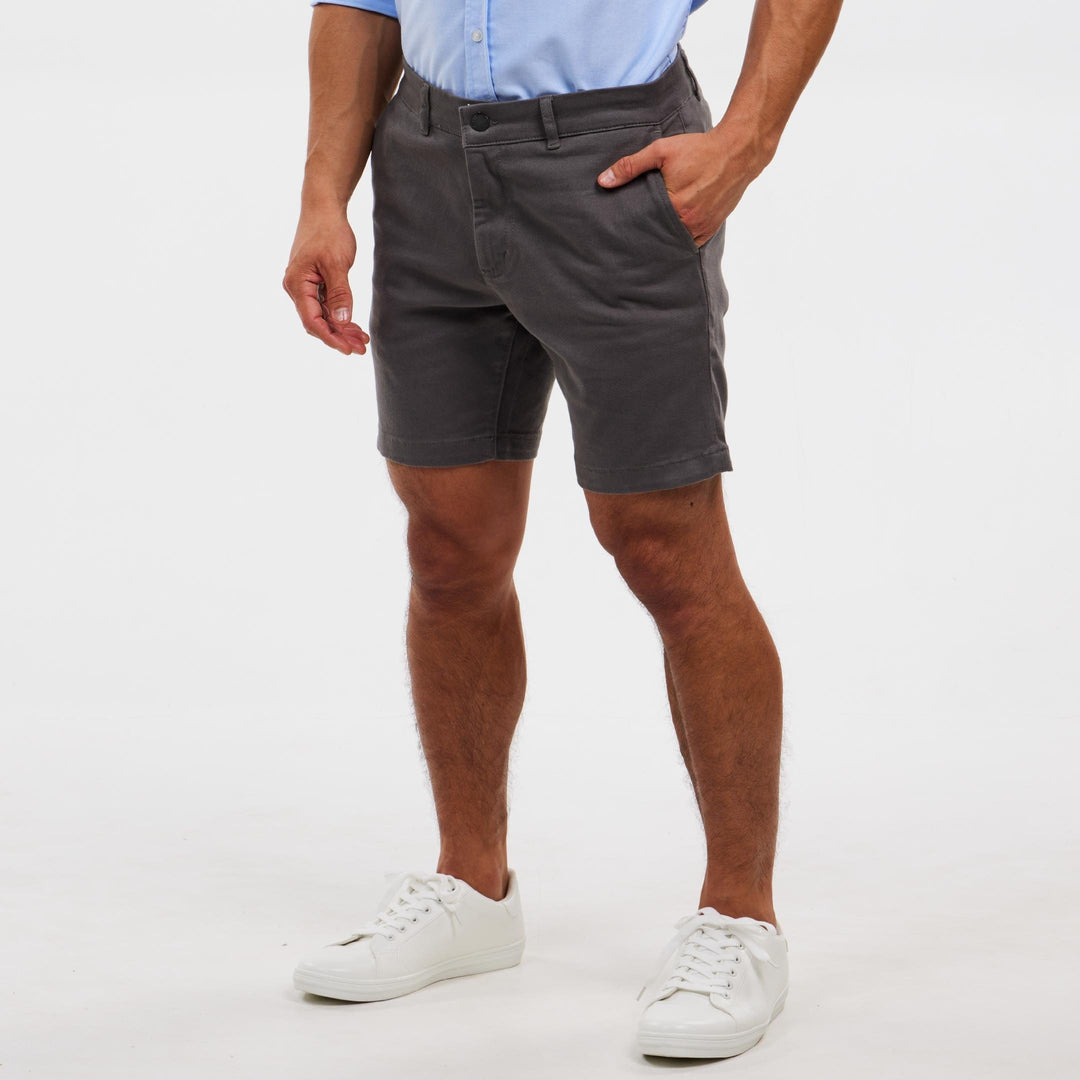 Ash & Erie Black Sand Stretch Washed Chino Short for Short Men   Chino Shorts