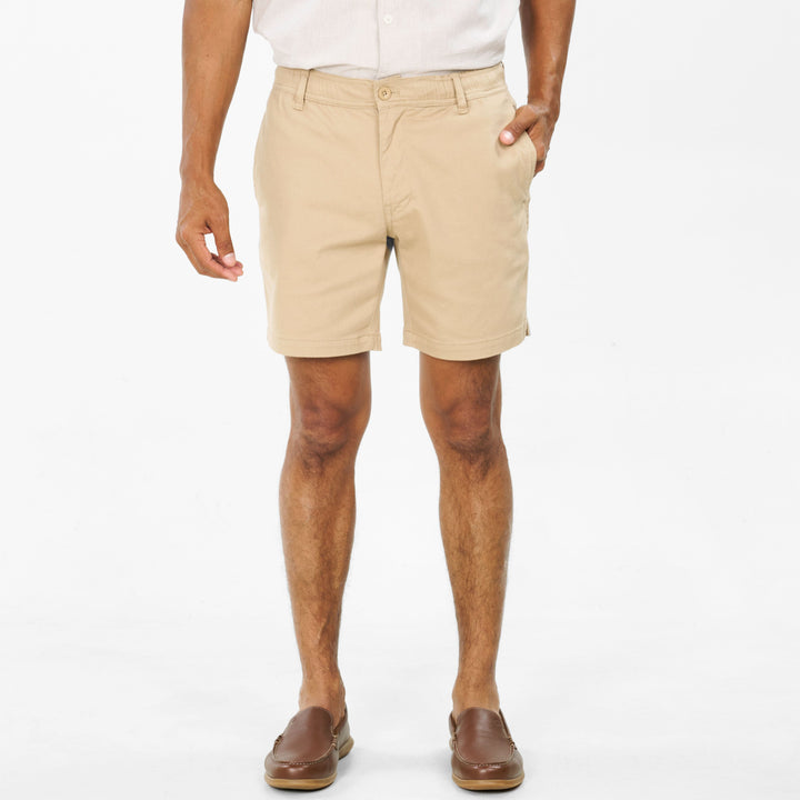 Ash & Erie Khaki Easy Chino Shorts for Short Men   Chino Shorts