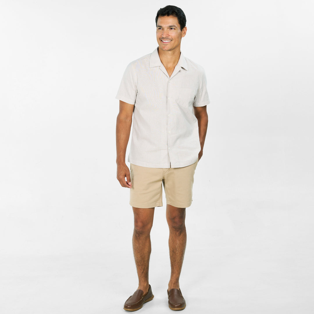 Ash & Erie Khaki Easy Chino Shorts for Short Men   Chino Shorts
