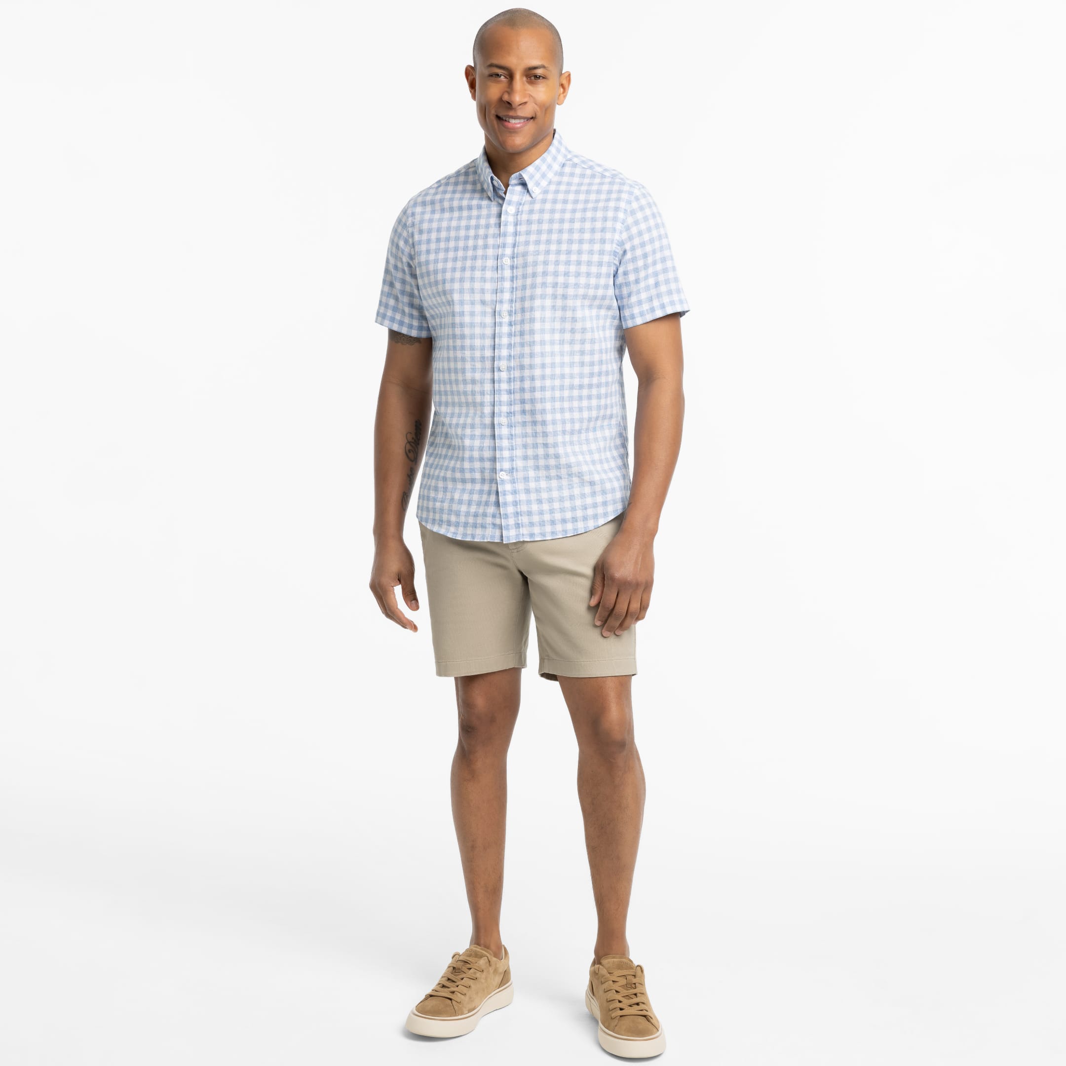 Ash & Erie Khaki Lightweight Signature Chino Short for Short Men   Chino Shorts