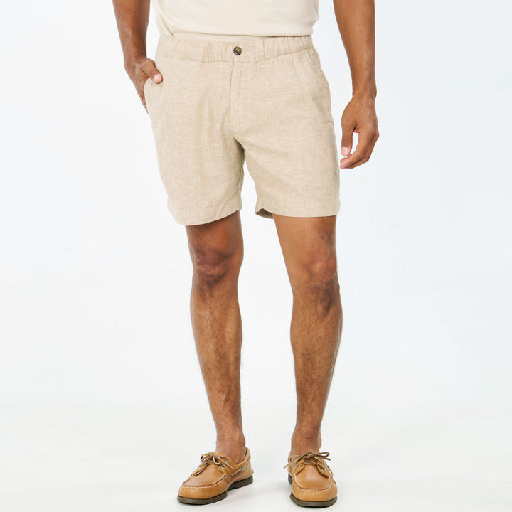 Ash & Erie Khaki Linen Shorts for Short Men   Chino Shorts