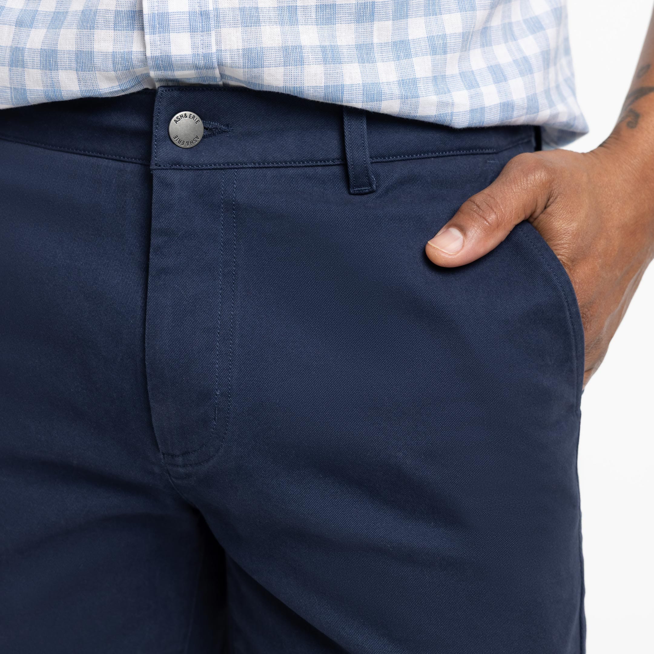 Ash & Erie Navy Signature Chino Short for Short Men   Chino Shorts