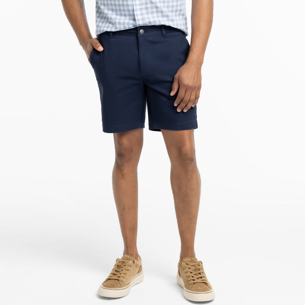 Ash & Erie Navy Signature Chino Short for Short Men