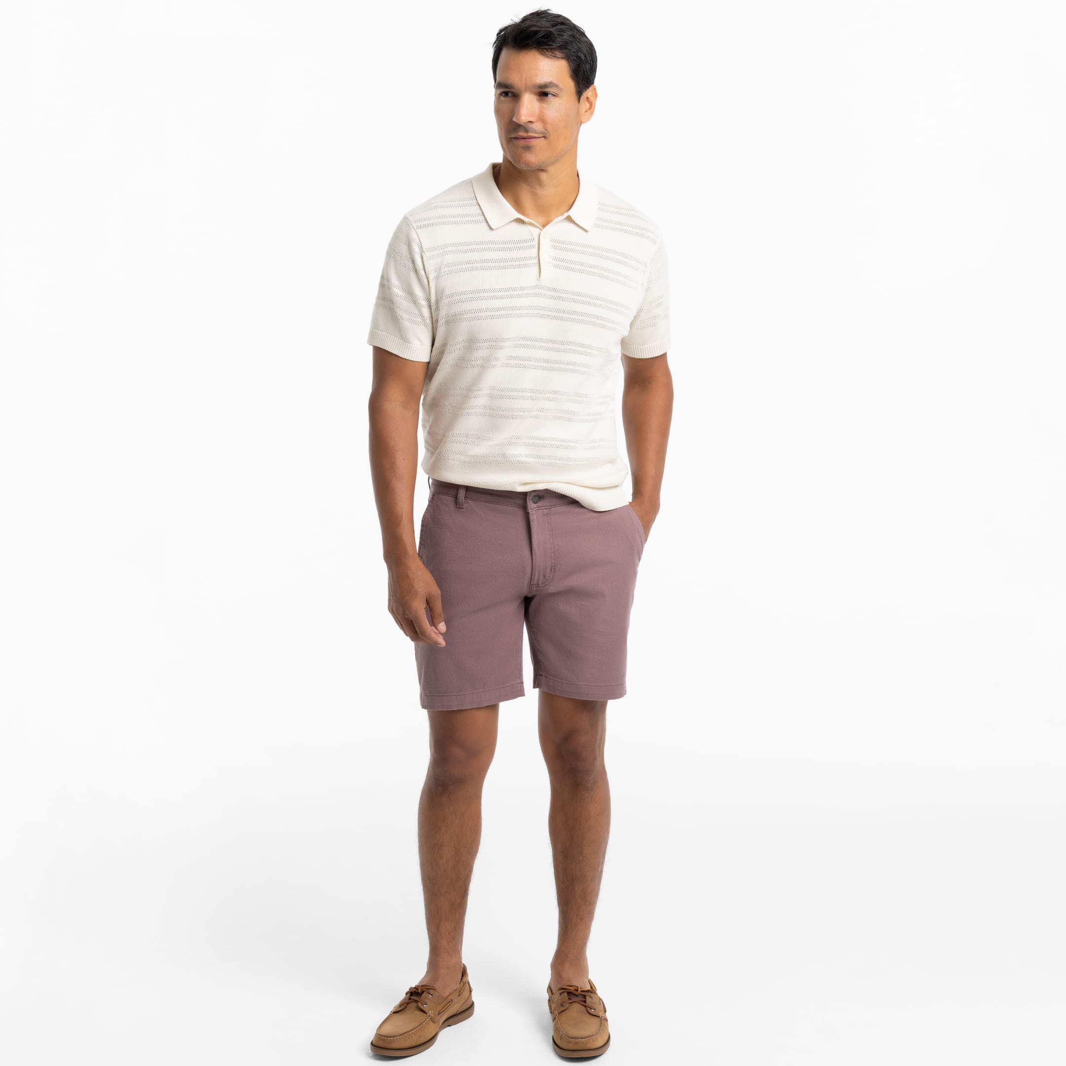 Ash & Erie Rose Taupe Lightweight Stretch Chino Short for Short Men   Chino Shorts