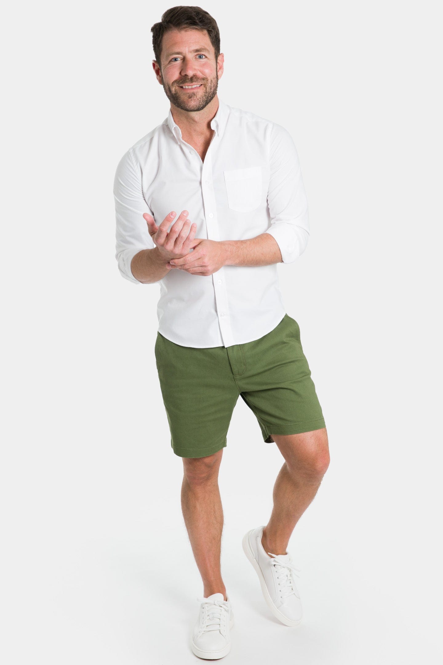 Ash Erie Sagebrush Lightweight Stretch Chino Short for Short Men