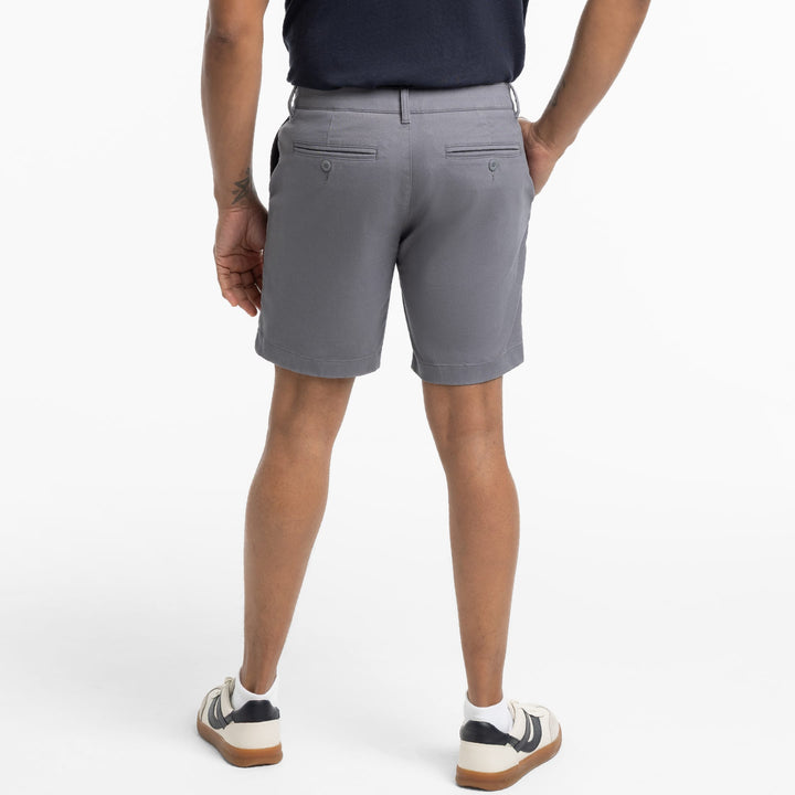 Ash & Erie Steel Grey Signature Chino Short for Short Men   Chino Shorts