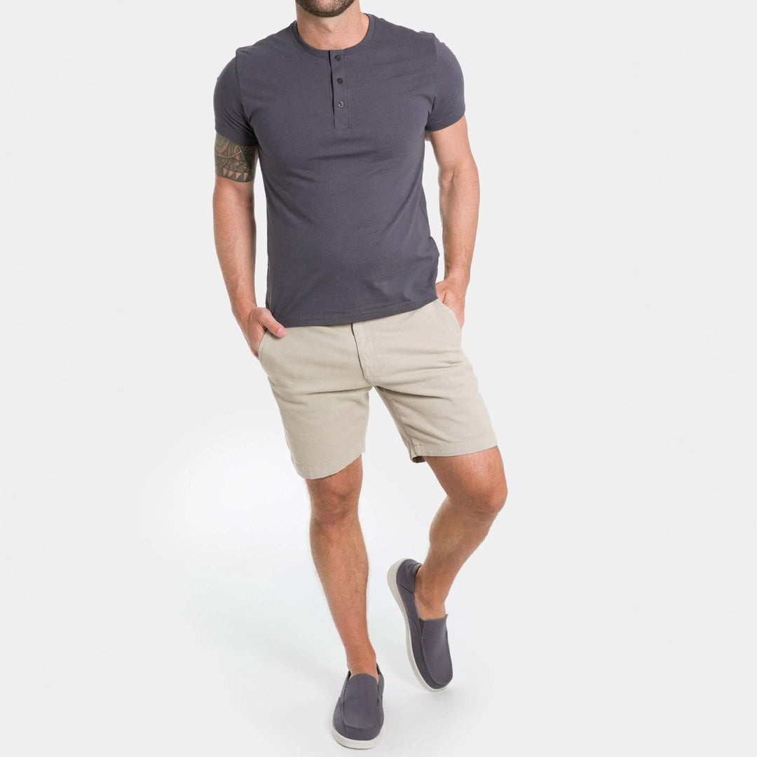 Ash & Erie Stone Stretch Washed Chino Short for Short Men   Chino Shorts