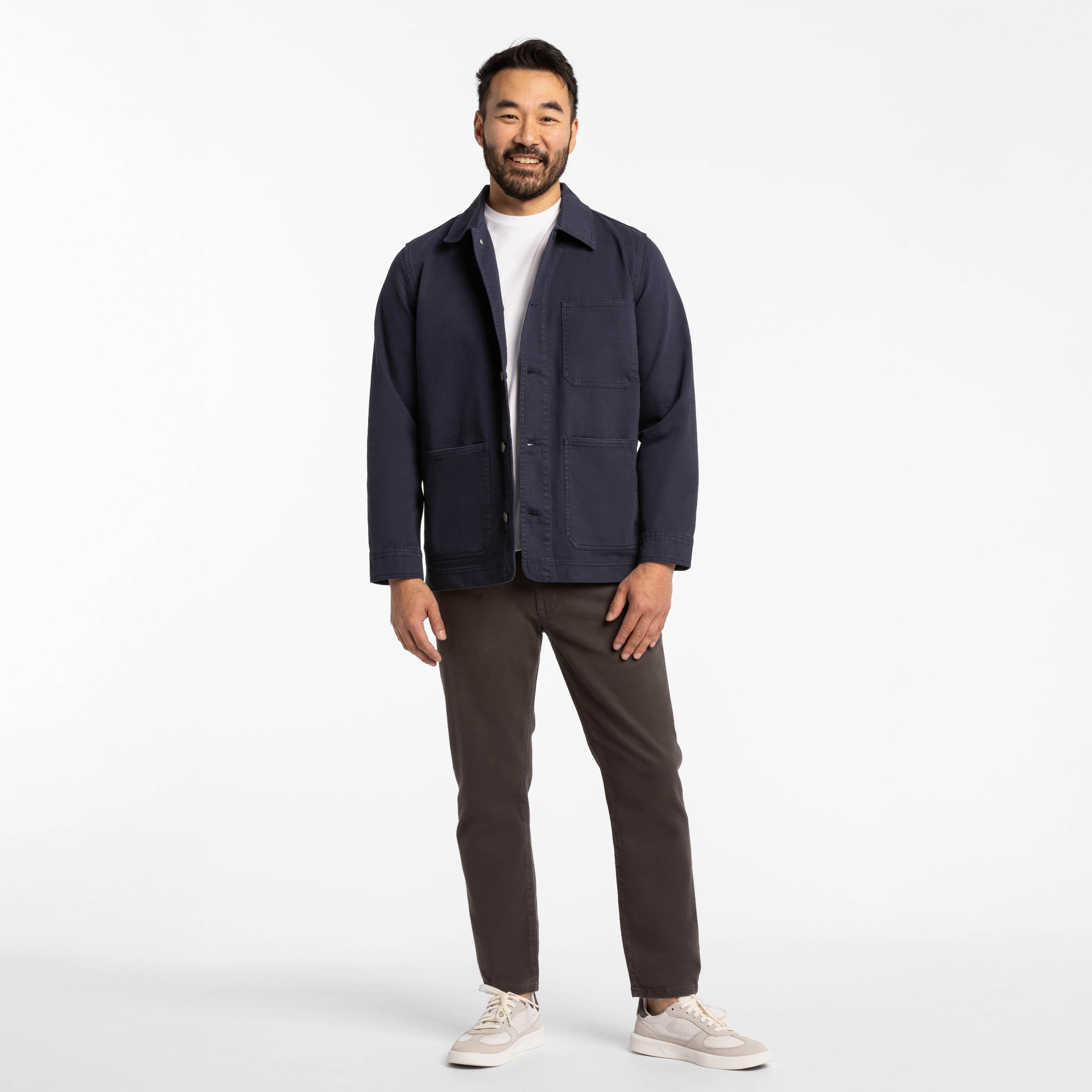 Ash & Erie Navy Chore Jacket for Short Men Navy / XS