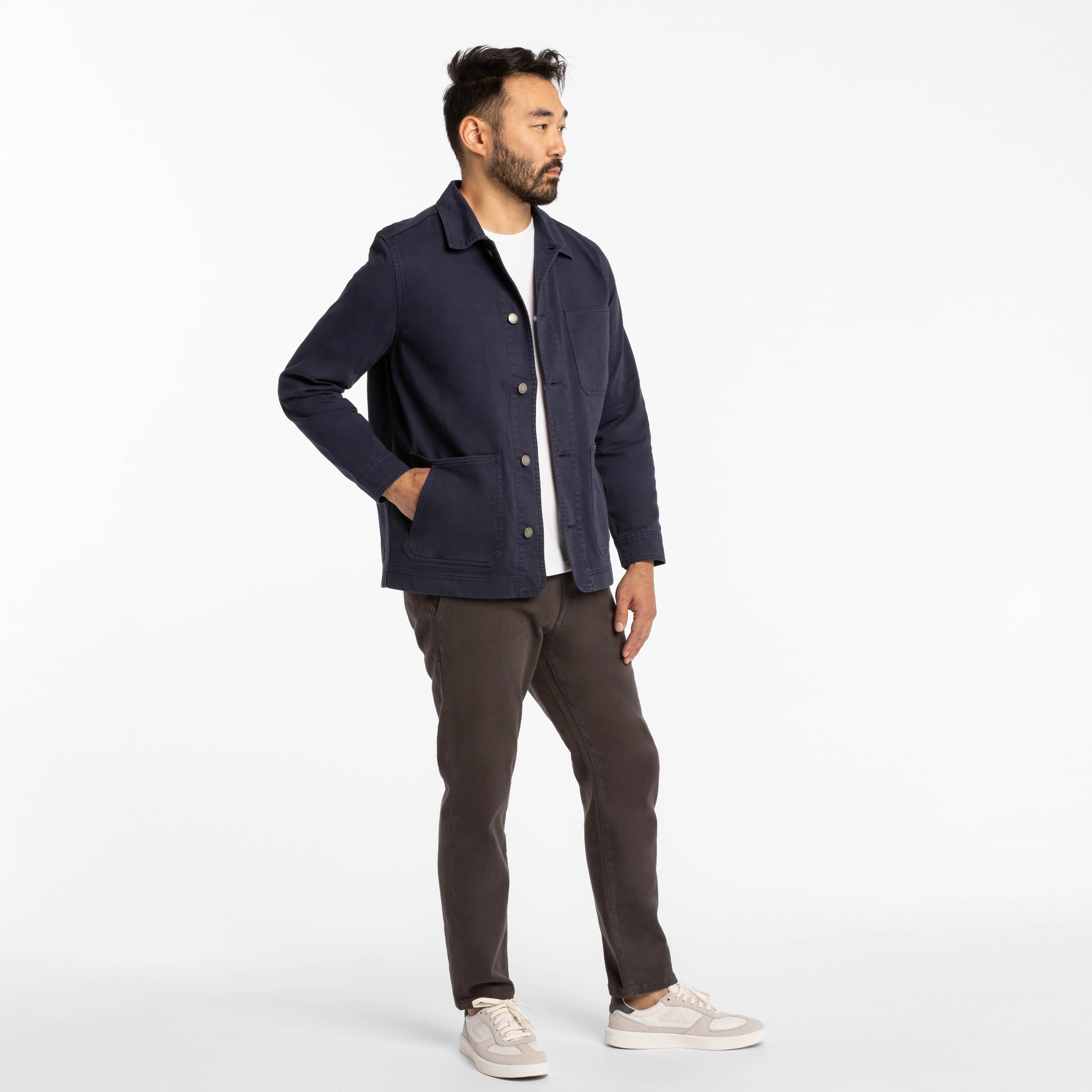 Ash & Erie Navy Chore Jacket for Short Men Navy / XS Ash & Erie Navy Chore Jacket for Short Men Navy / XS