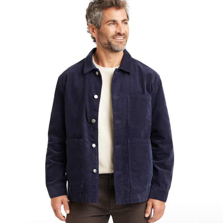 Ash & Erie Navy Corduroy Chore Jacket for Short Men   Chore Jacket