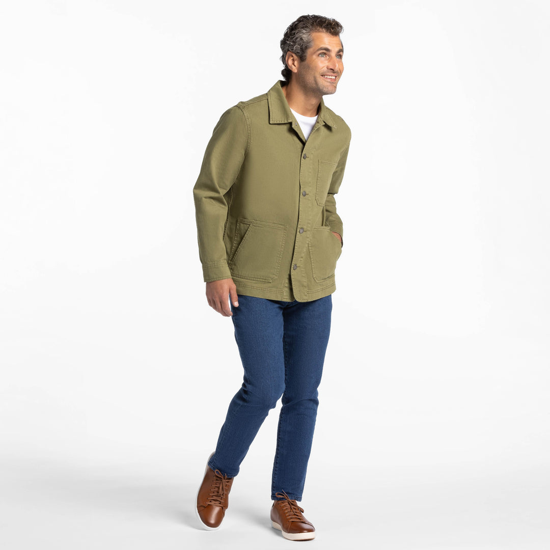 Ash & Erie Olive Chore Jacket for Short Men   Chore Jacket