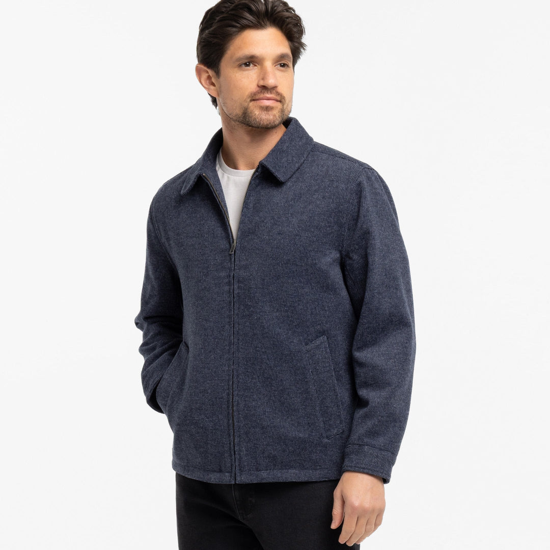 Ash & Erie Blue Herringbone City Jacket for Short Men   City Jacket