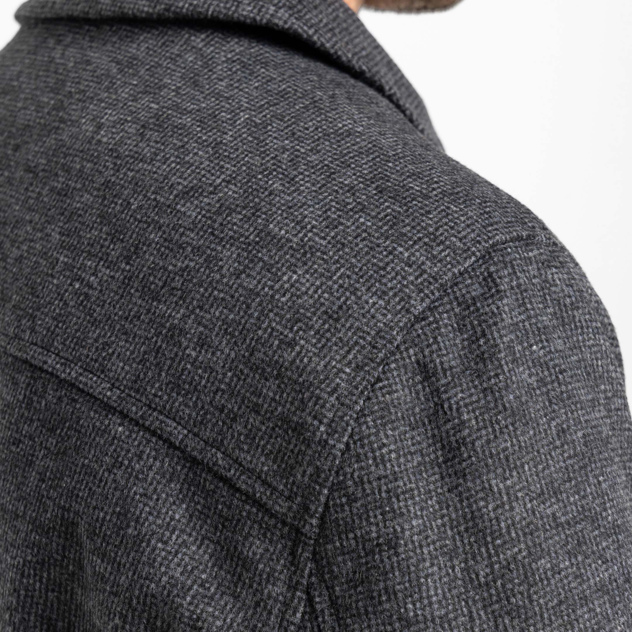 Ash & Erie Charcoal Herringbone City Jacket for Short Men   City Jacket