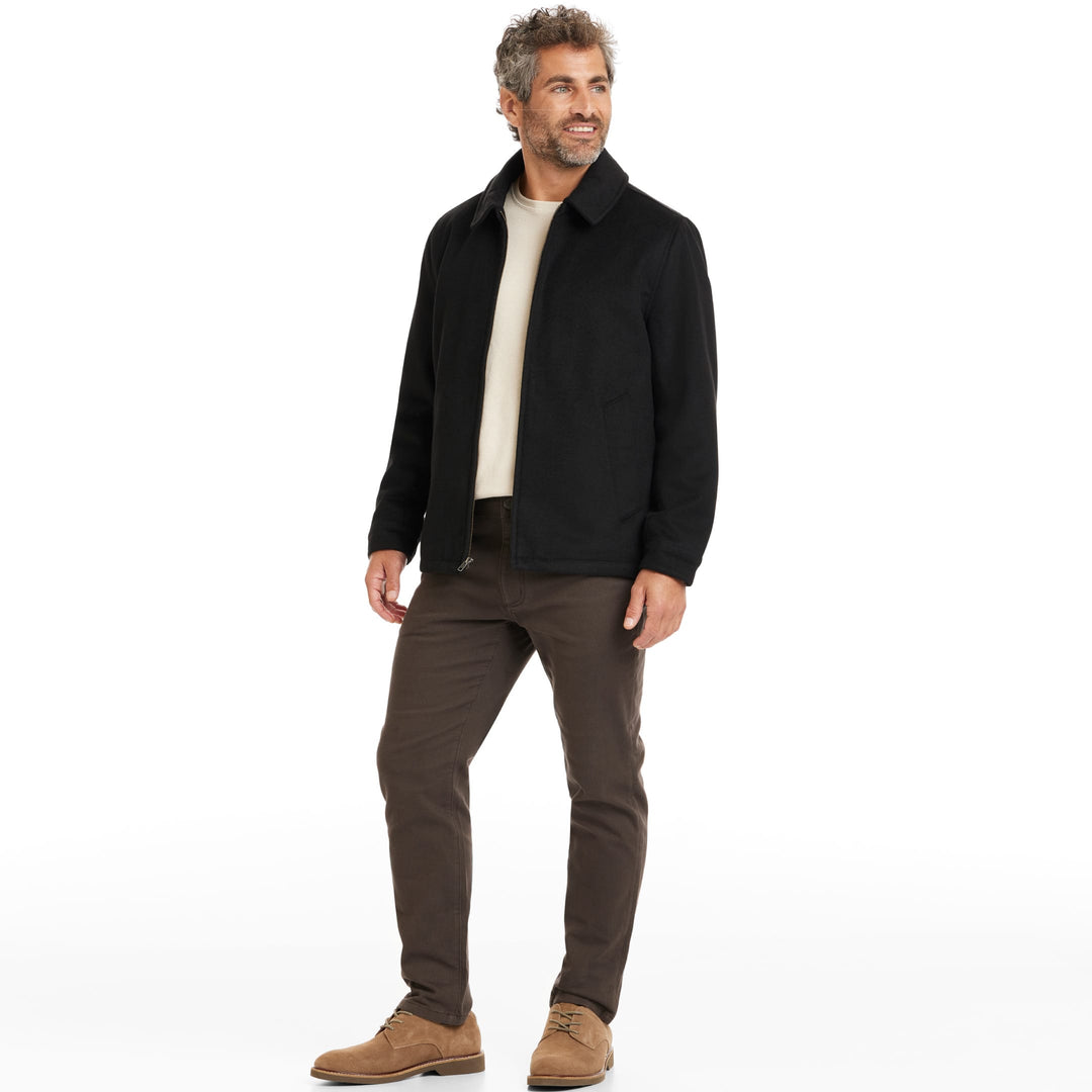 Ash & Erie Solid Black City Jacket for Short Men   City Jacket