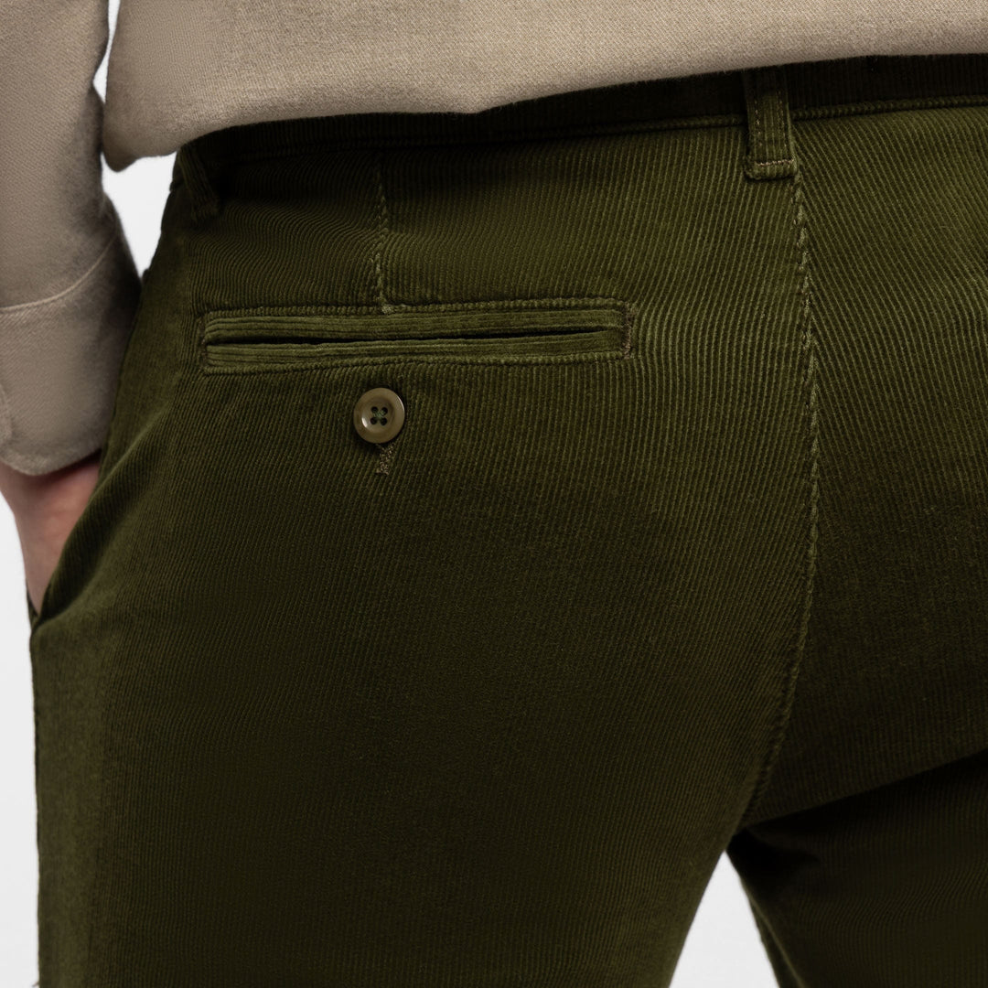 Ash & Erie Olive Corduroy Chinos for Short Men   Corduroy Chinos