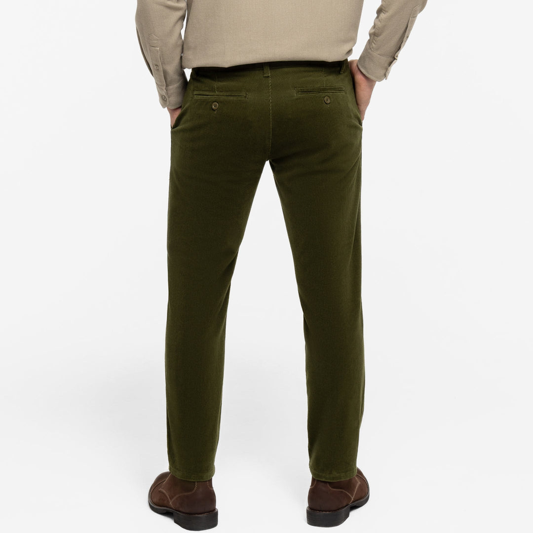 Ash & Erie Olive Corduroy Chinos for Short Men   Corduroy Chinos