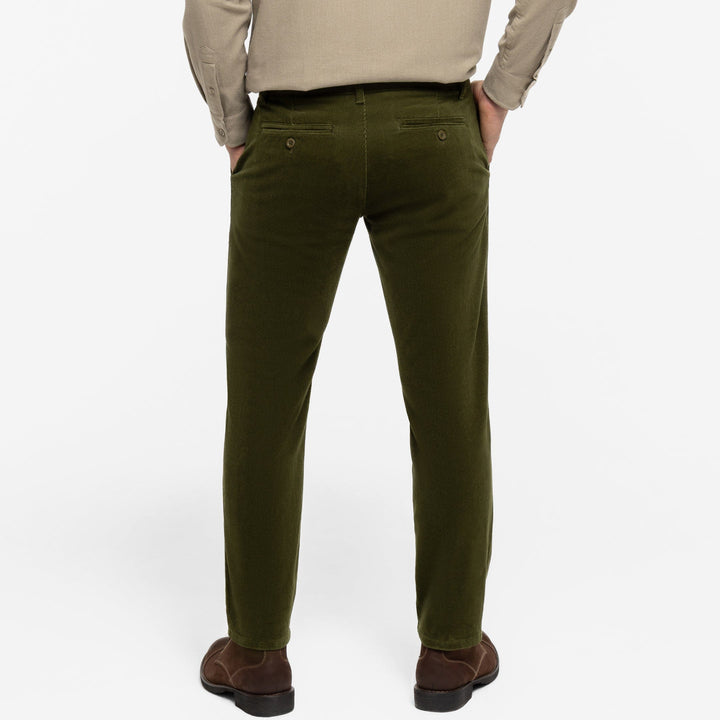 Ash & Erie Olive Corduroy Chinos for Short Men   Corduroy Chinos