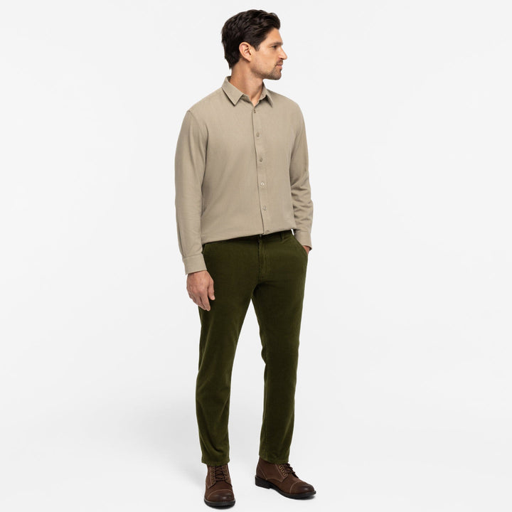 Ash & Erie Olive Corduroy Chinos for Short Men   Corduroy Chinos
