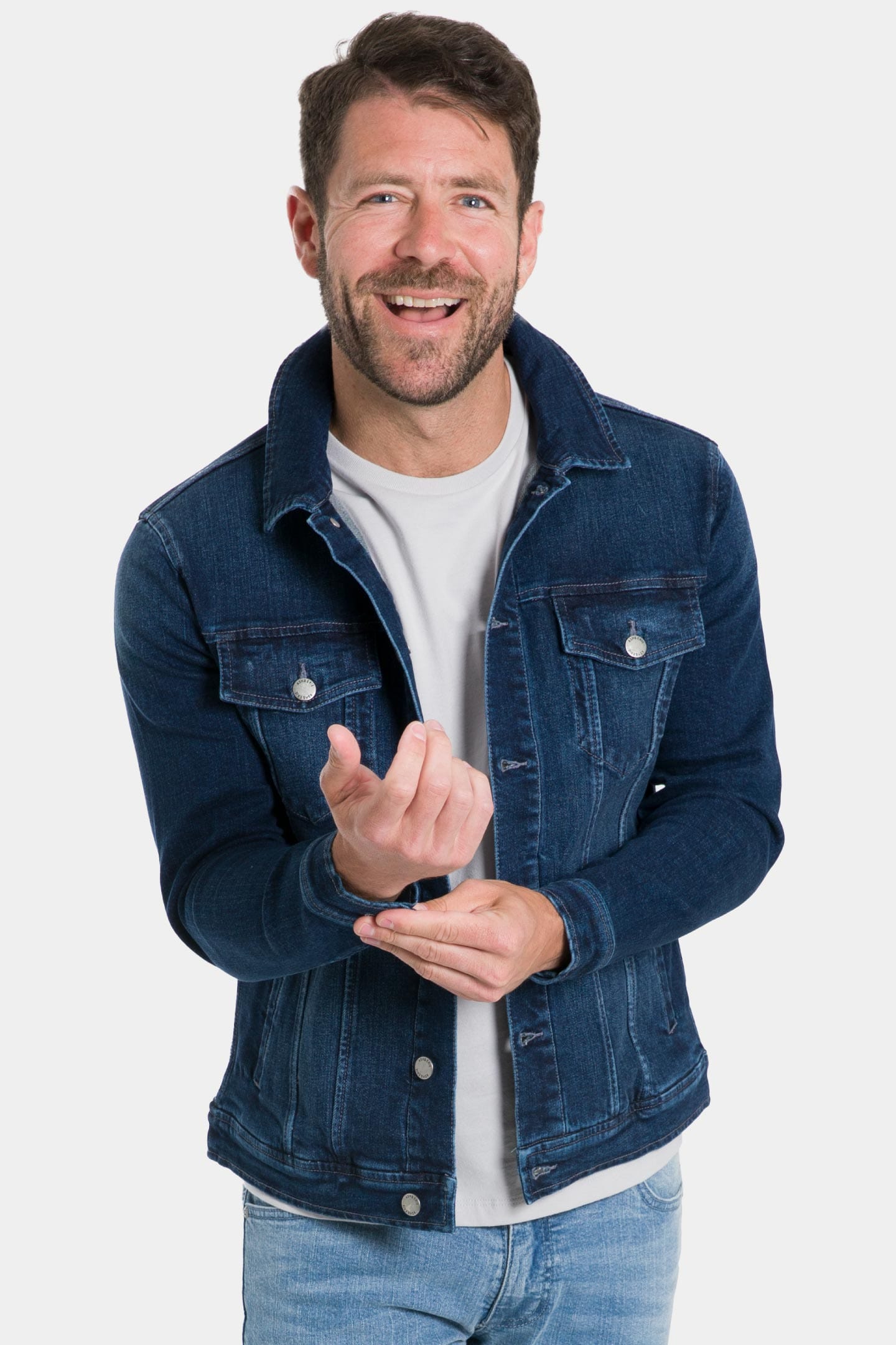The New Rules Of Double Denim | FashionBeans | Leather jacket outfit men,  Jean jacket outfits men, Blue jean jacket outfits