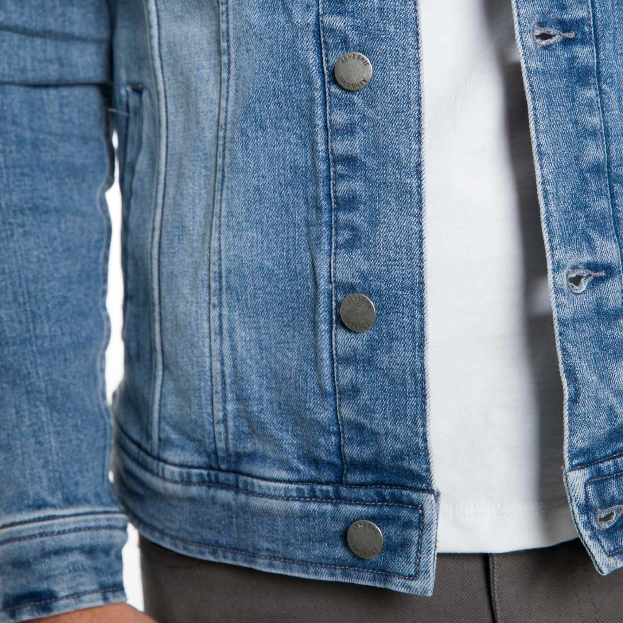 Ash & Erie Vintage Blue Wash Denim Jacket for Short Men   Denim Jacket