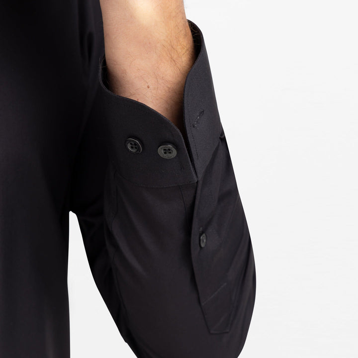 Ash & Erie Black Wrinkle Resistant Dress Shirt for Short Men   Dress Shirts