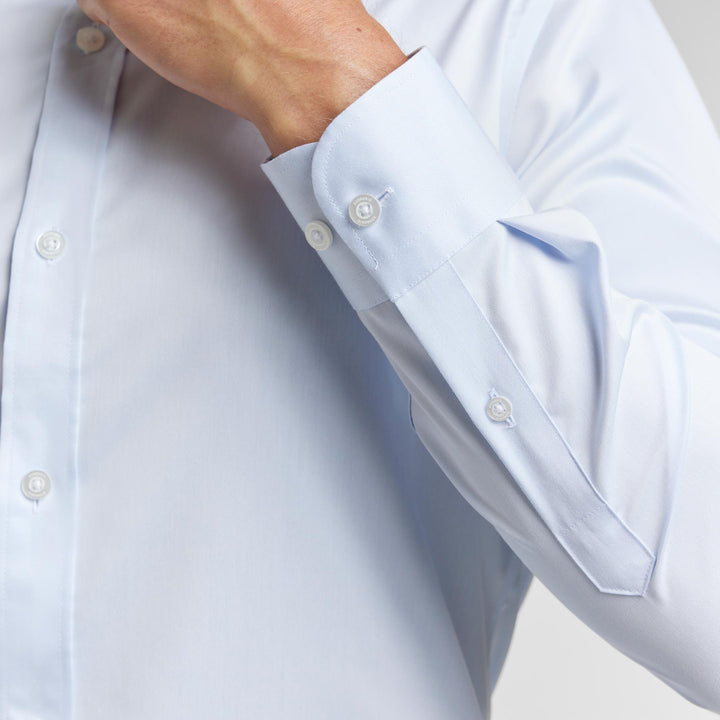 Ash & Erie Blue Wrinkle Resistant Dress Shirt for Short Men   Dress Shirts