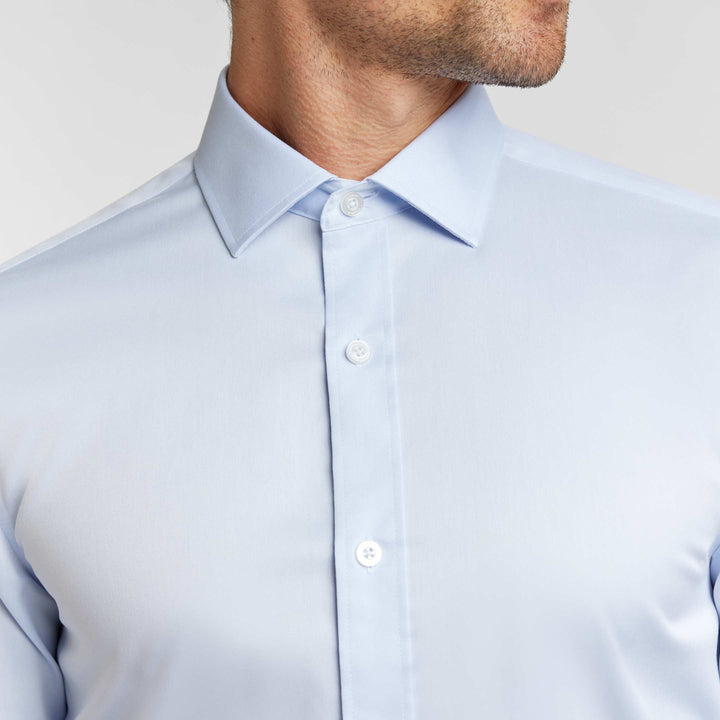 Ash & Erie Blue Wrinkle Resistant Dress Shirt for Short Men   Dress Shirts
