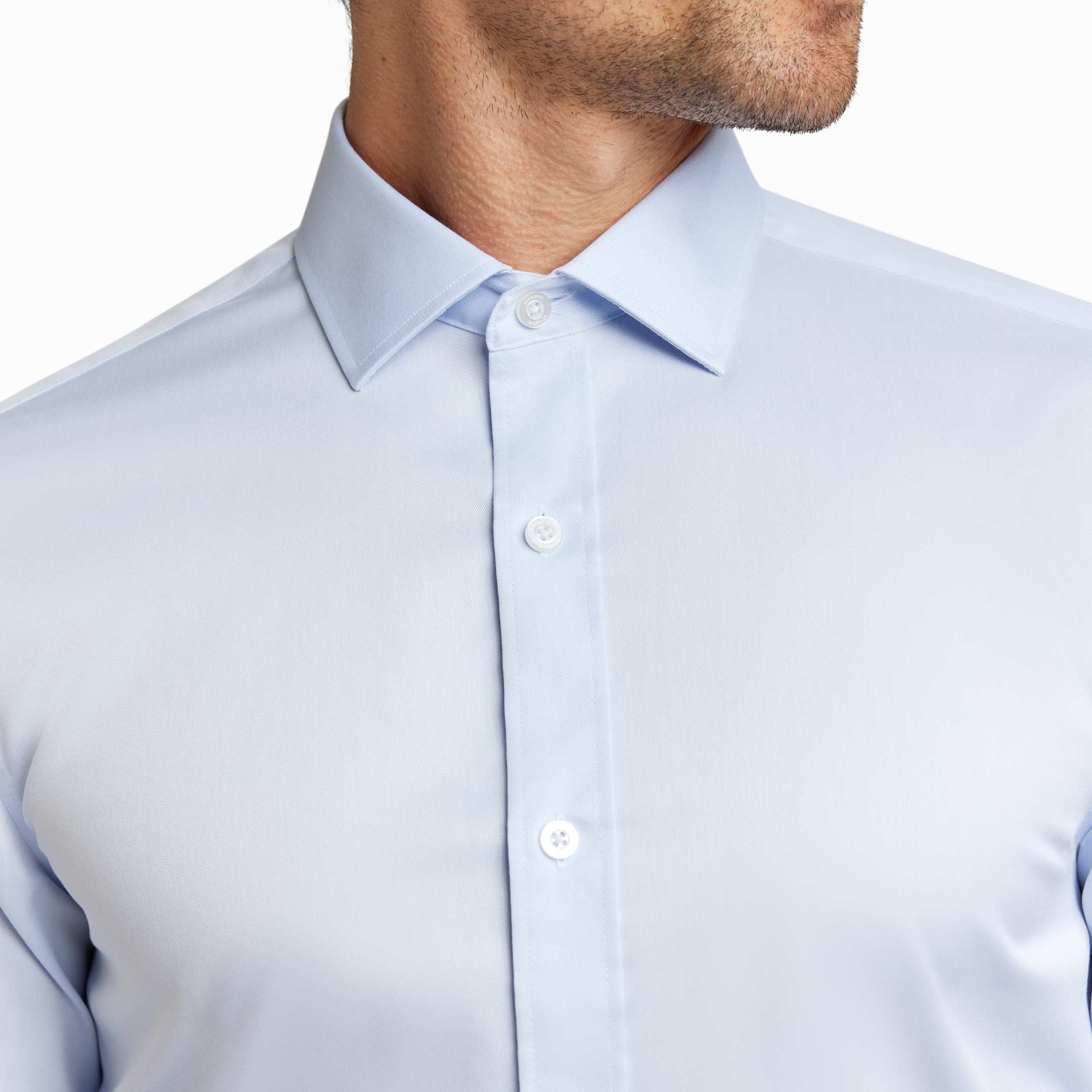Ash & Erie Blue Wrinkle Resistant Dress Shirt for Short Men   Dress Shirts