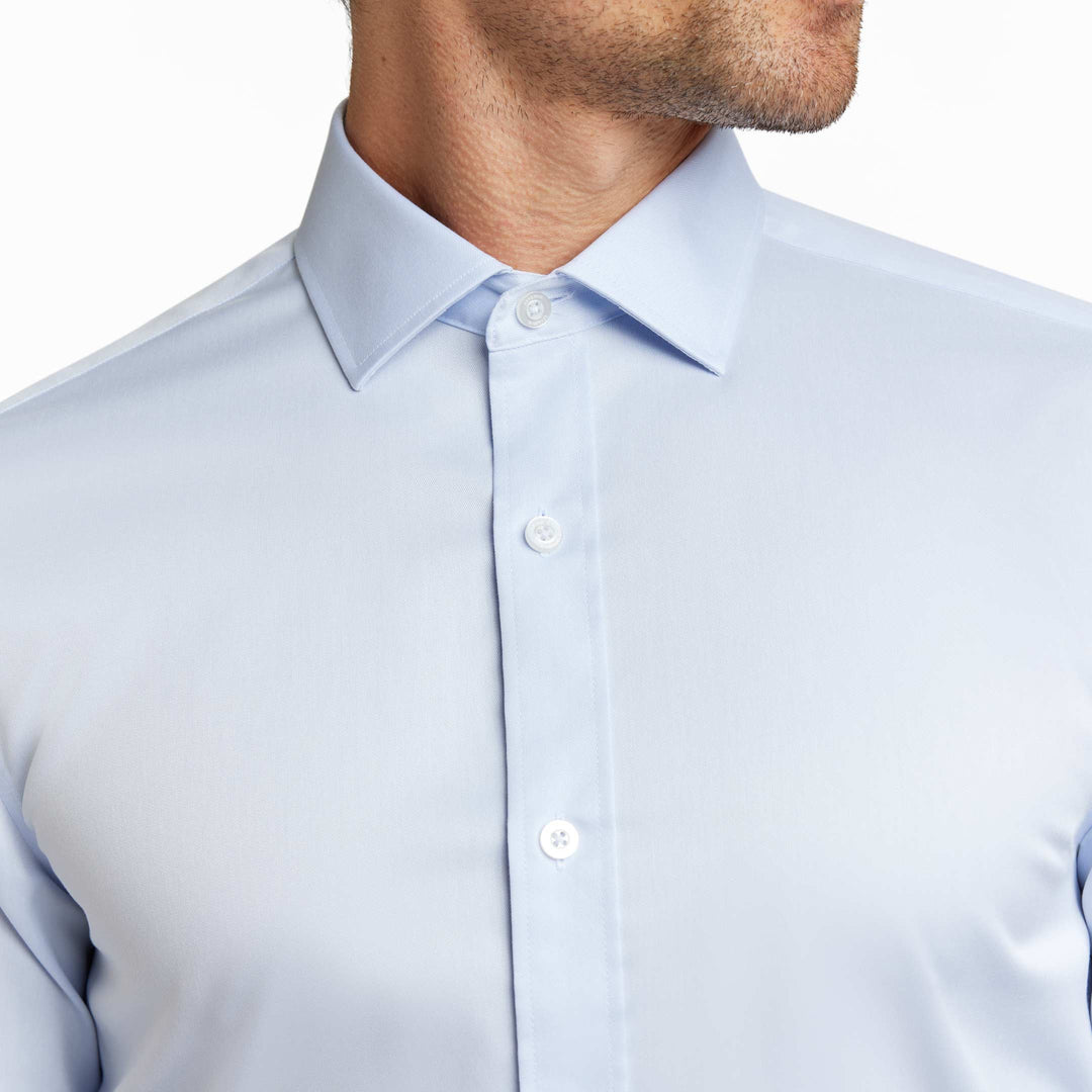 Ash & Erie Blue Wrinkle Resistant Dress Shirt for Short Men   Dress Shirts